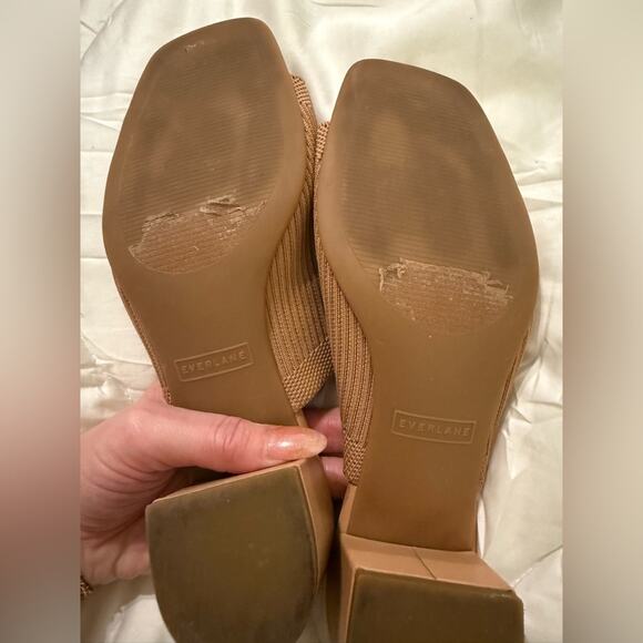 Everlane Glove Mule ReKnit Blush Tan Block Heel Sandal Size 8 Worn Once - Picture 8 of 10